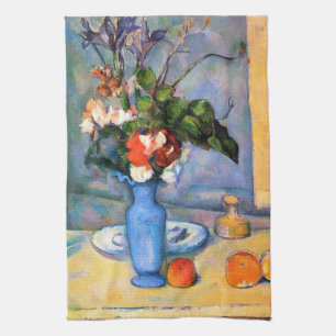 Paño De Cocina Flores de malla azul, Paul Cezanne