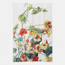 Flores de nasturcio en el jardín Art Nouveau