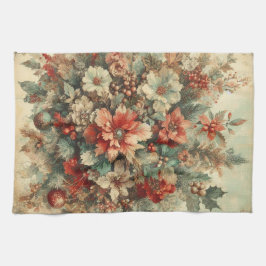 Paño De Cocina Flores de Navidad Vintage elegantes