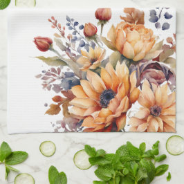 Paño De Cocina Flores de otoño acuáticas-