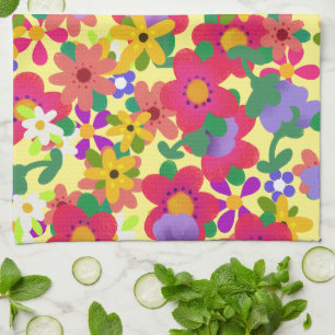 Paño De Cocina Flores de primavera brillante Bonito Personalizar
