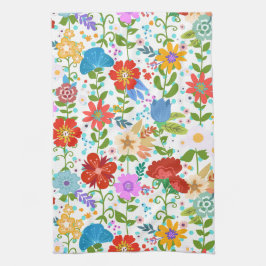 Paño De Cocina Flores de primavera cúrcutas