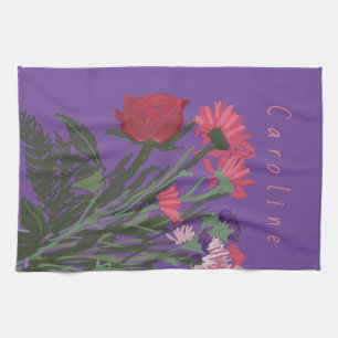 Paño De Cocina Flores de primavera de Bonito coloridas + nombre p