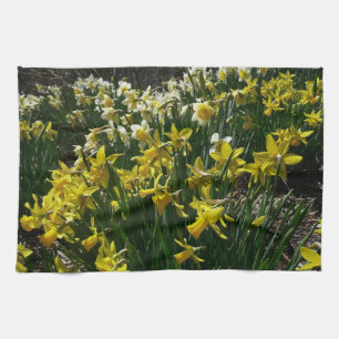 Paño De Cocina Flores de primavera de los Daffodils amarillos y b