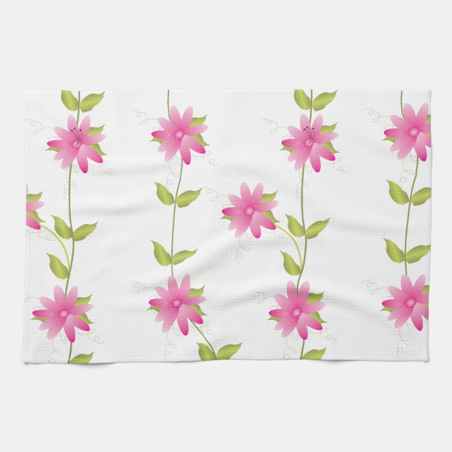 Paño De Cocina Flores De Rosa (Horizontal)