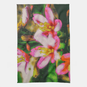 Paño De Cocina Flores de Salpicadura Rosa