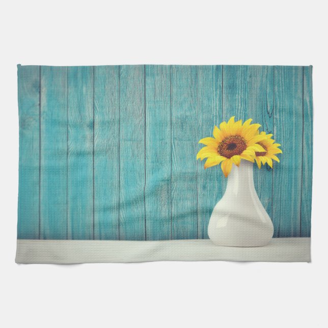 Paño De Cocina Flores de sol en un jarrón (Horizontal)