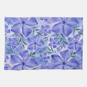 Paño De Cocina Flores de Vinca Azul Violeta Vinca