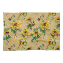 Flores de vintage y libélulas