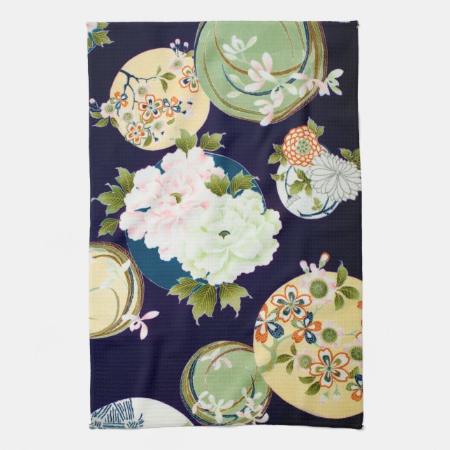 Paño De Cocina Flores, diseño japonés (Vertical)