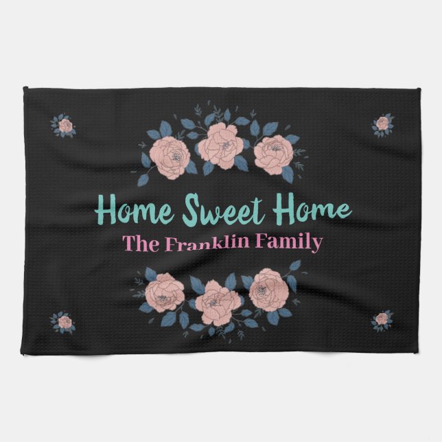 Paño De Cocina Flores dulces caseras acuáticas personalización (Horizontal)