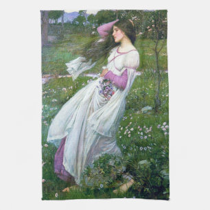 Paño De Cocina Flores en el viento, John William Waterhouse