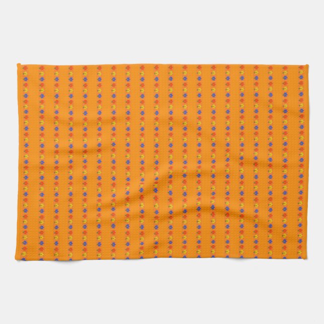 Paño De Cocina Flores en Naranja (Horizontal)