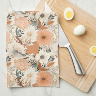 Paño De Cocina Flores estilo Boho patrón colores claros