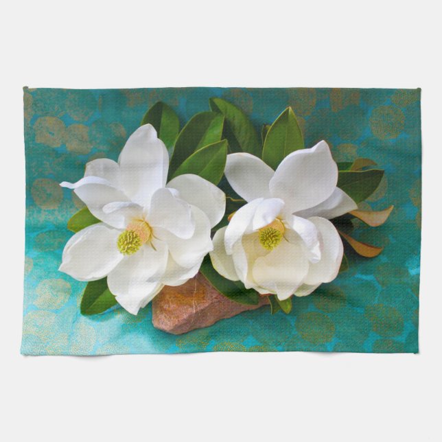 Paño De Cocina Flores | Flor de Magnolia (Horizontal)