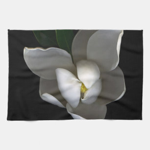 Paño De Cocina Flores Flor de magnolia blanca única