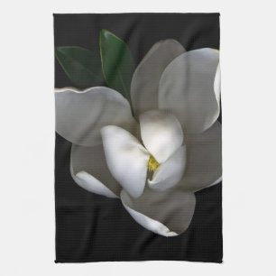Paño De Cocina Flores Flor de magnolia blanca única