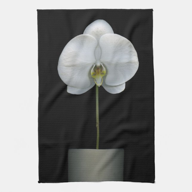 Paño De Cocina Flores | Flor de orquídeas blancas (Vertical)