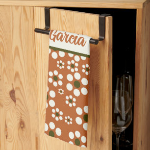 Paño De Cocina Flores florales de terracota de México