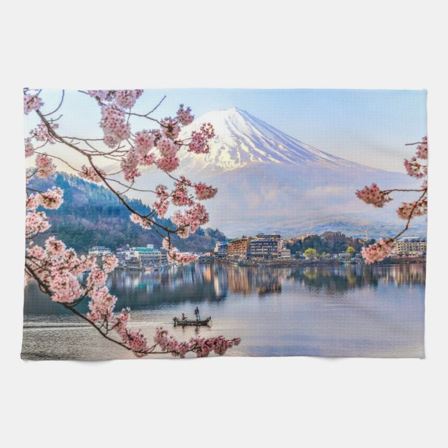 Paño De Cocina Flores | Florecimiento de cerezos en primavera en  (Horizontal)