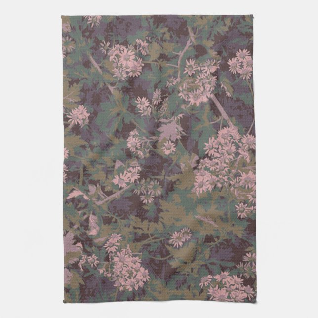Paño De Cocina Flores, hojas, y camuflaje (Vertical)