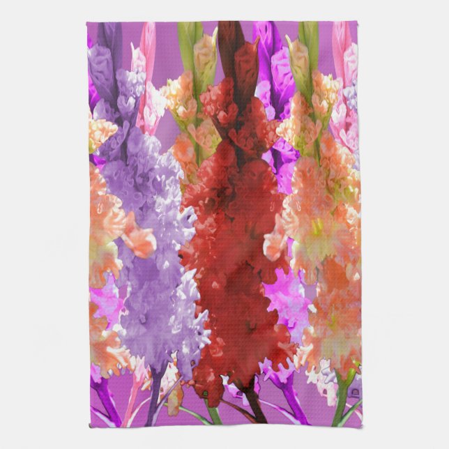 Paño De Cocina Flores Hollyhock elegantes, (Vertical)