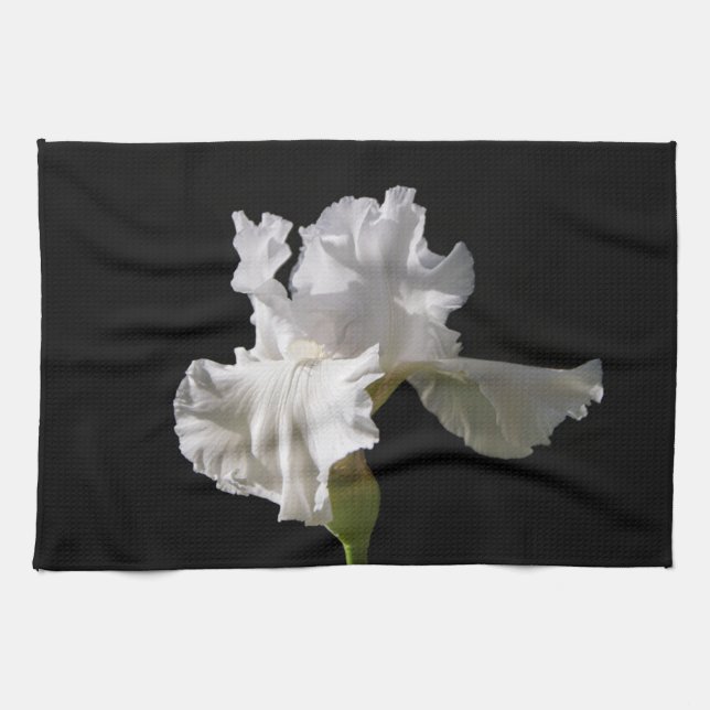 Paño De Cocina Flores | Iris blanco (Horizontal)