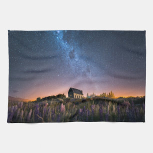Paño De Cocina Flores Lupines Blooming Lake Tekapo Nueva Zeland