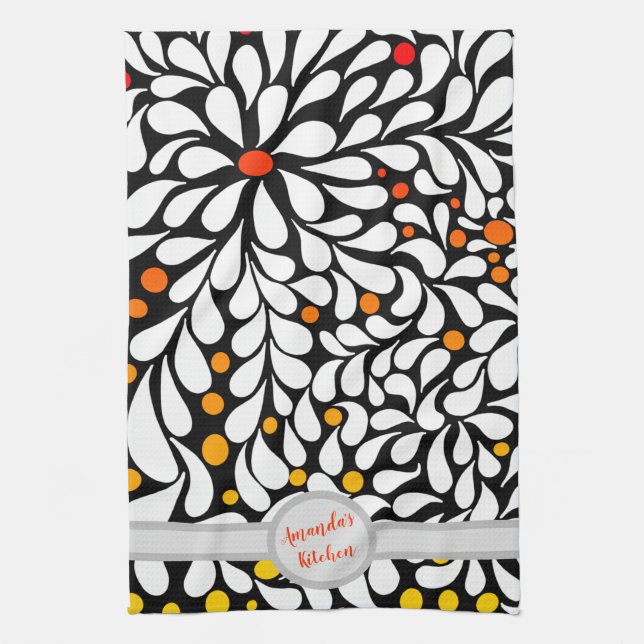 Paño De Cocina Flores modernas audaces personalizadas impresión o (Vertical)