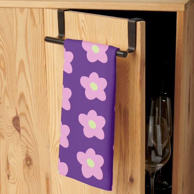 Paño De Cocina Flores moradas (Pliegue de tercios)