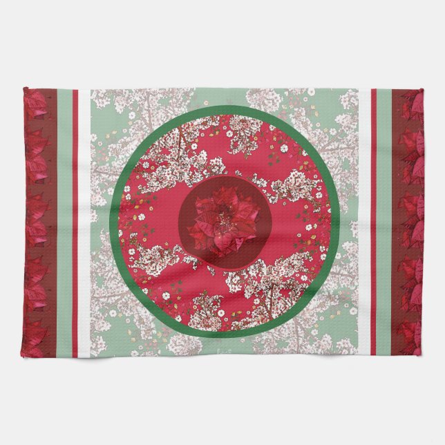 Paño De Cocina Flores para Navidad (Horizontal)
