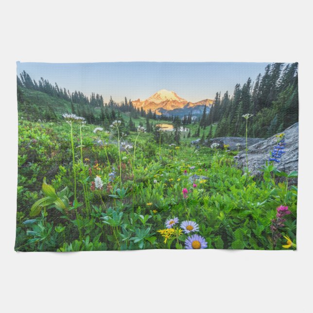 Paño De Cocina Flores | Parque nacional Monte Rainier (Horizontal)