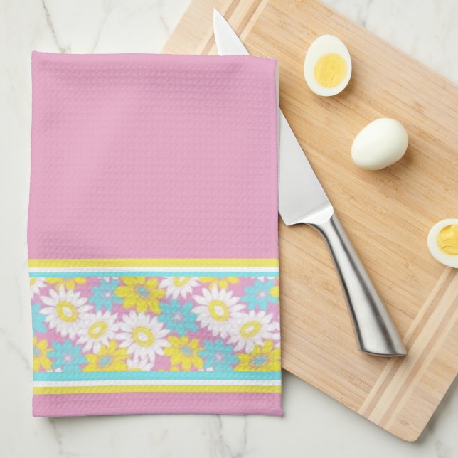 Paño De Cocina Flores pastel (Doblado Cuarto)