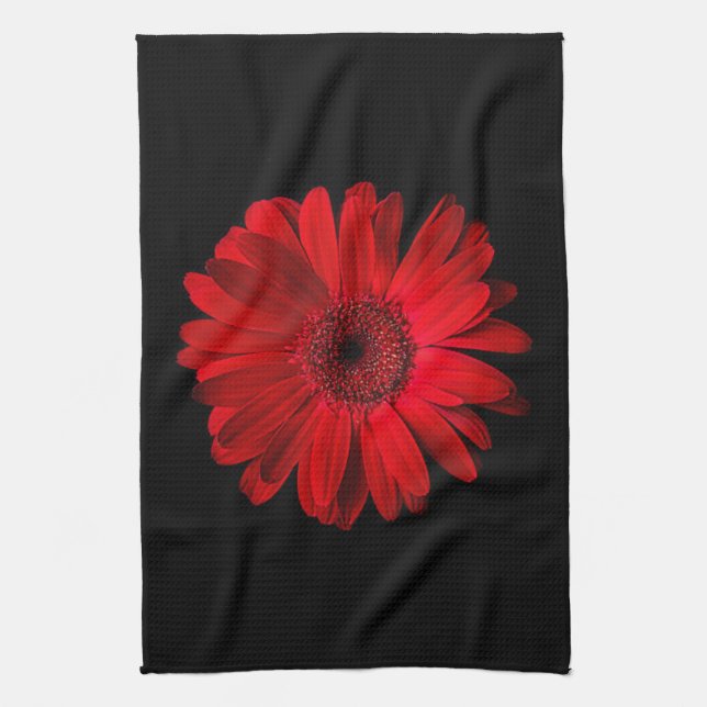 Paño De Cocina Flores | Red Gerbera Daisy (Vertical)