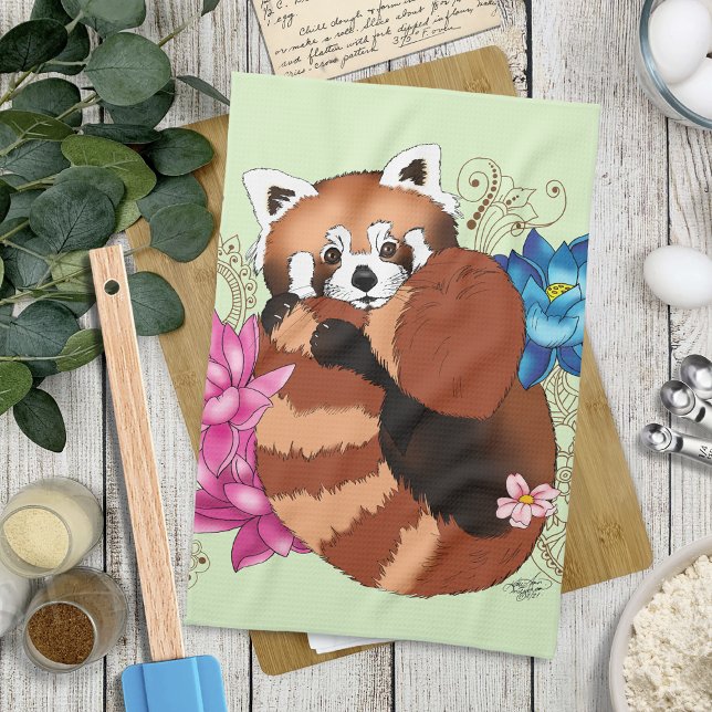 Paño De Cocina Flores Red Panda Lotus Henna (Subido por el creador)