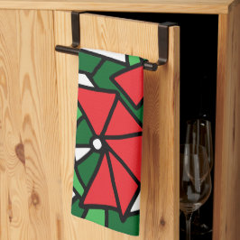 Paño De Cocina Flores rojas Doodle Art