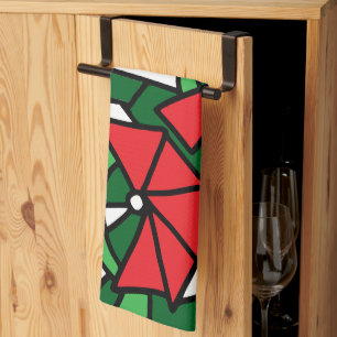 Paño De Cocina Flores rojas Doodle Art