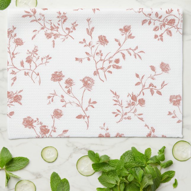 Paño De Cocina Flores Rosadas Bonitas (Doblado)