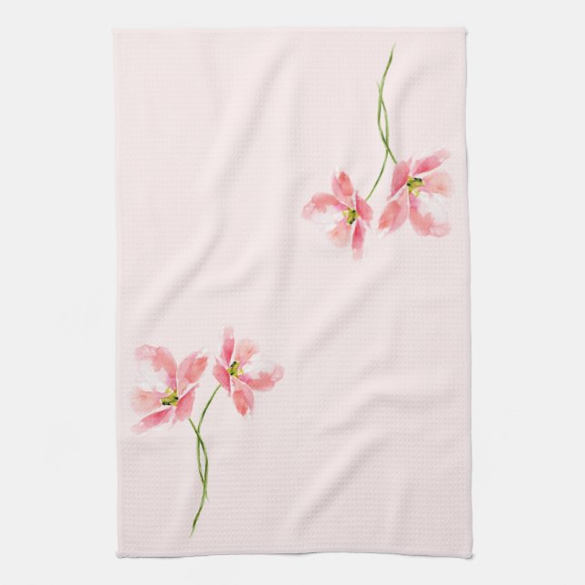 Paño De Cocina flores rosadas bonito lindo (Vertical)
