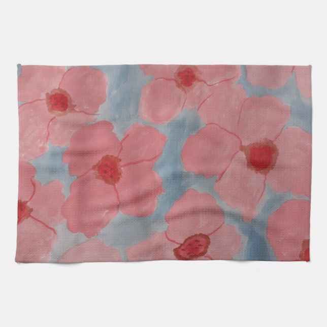 Paño De Cocina Flores rosadas de caramelo (Horizontal)