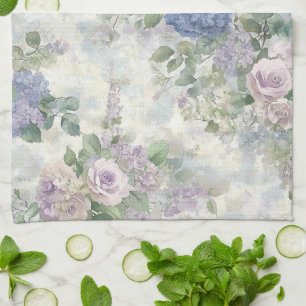 Paño De Cocina Flores rosadas púrpura románticas