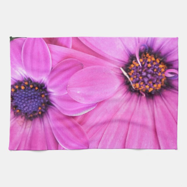 Paño De Cocina Flores rosas Gerbera Daisy Floral (Horizontal)
