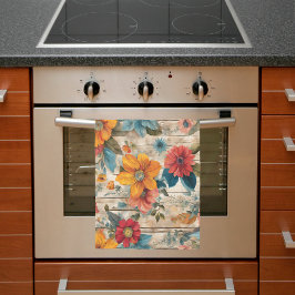 Paño De Cocina Flores rusticas coloridas