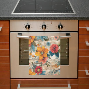 Paño De Cocina Flores rusticas coloridas