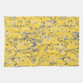 Paño De Cocina Flores salvajes azules abstractas modernas en amar