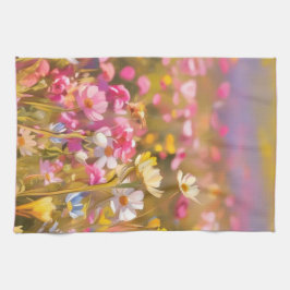 Paño De Cocina Flores salvajes rosas Lavanda amarilla 2025