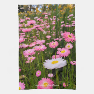 Paño De Cocina Flores silvestres australianas nativas rosadas y b