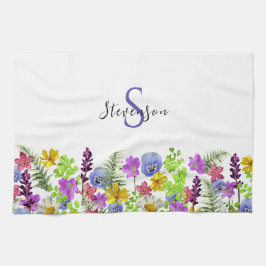 Paño De Cocina Flores Silvestres Bonitas Nombre Personalizado y M