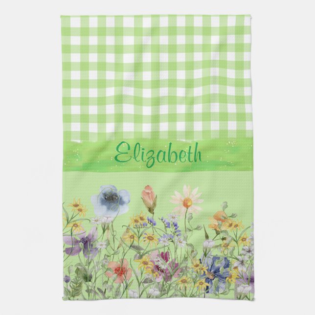 Paño De Cocina Flores silvestres estilo cabaña (Vertical)