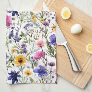 Paño De Cocina Flores silvestres Floral Rosa Purpura